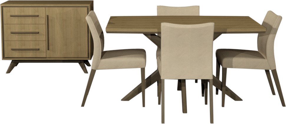 Light Weathered Oak 4 Seater Dining Table Cross Legs - Home Furniture Interiors