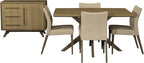 Light Weathered Oak 4 Seater Dining Table Cross Legs - Home Furniture Interiors