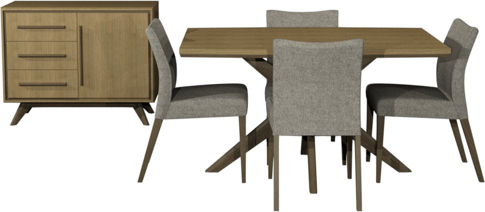 Light Weathered Oak 4 Seater Dining Table Cross Legs - Home Furniture Interiors