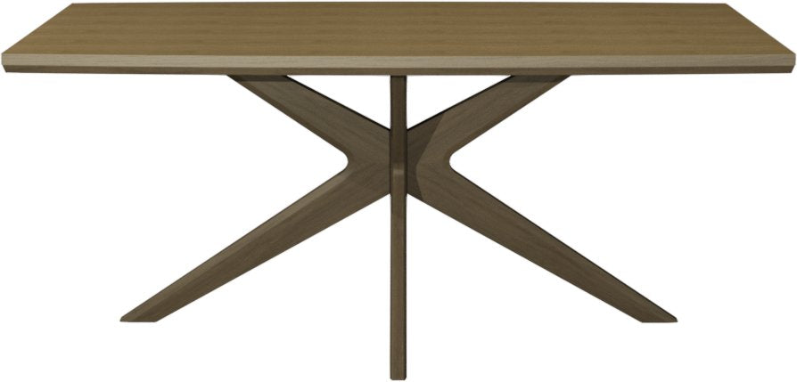 Light Weathered Oak 6 Seater Dining Table Cross Legs - Home Furniture Interiors