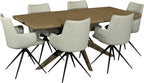 Light Weathered Oak 6 Seater Dining Table Cross Legs - Home Furniture Interiors