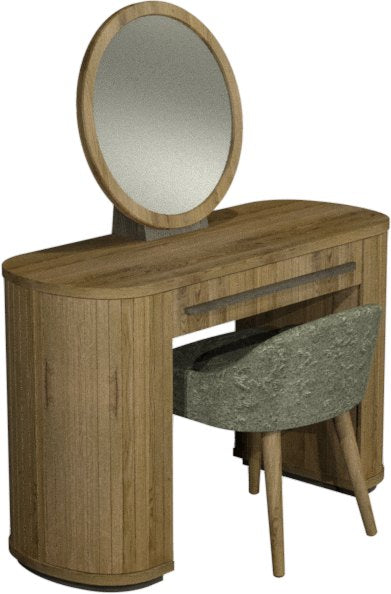 Vega Knotty Oak And Weathered Oak Vanity Mirror - Home Furniture Interiors
