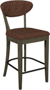 Ellipse Fumed Oak Upholstered Bar Stool Auburn Fabric (Pair)