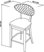 Fumed Oak Dark Grey Fabric Bar Stool - Home Furniture Interiors