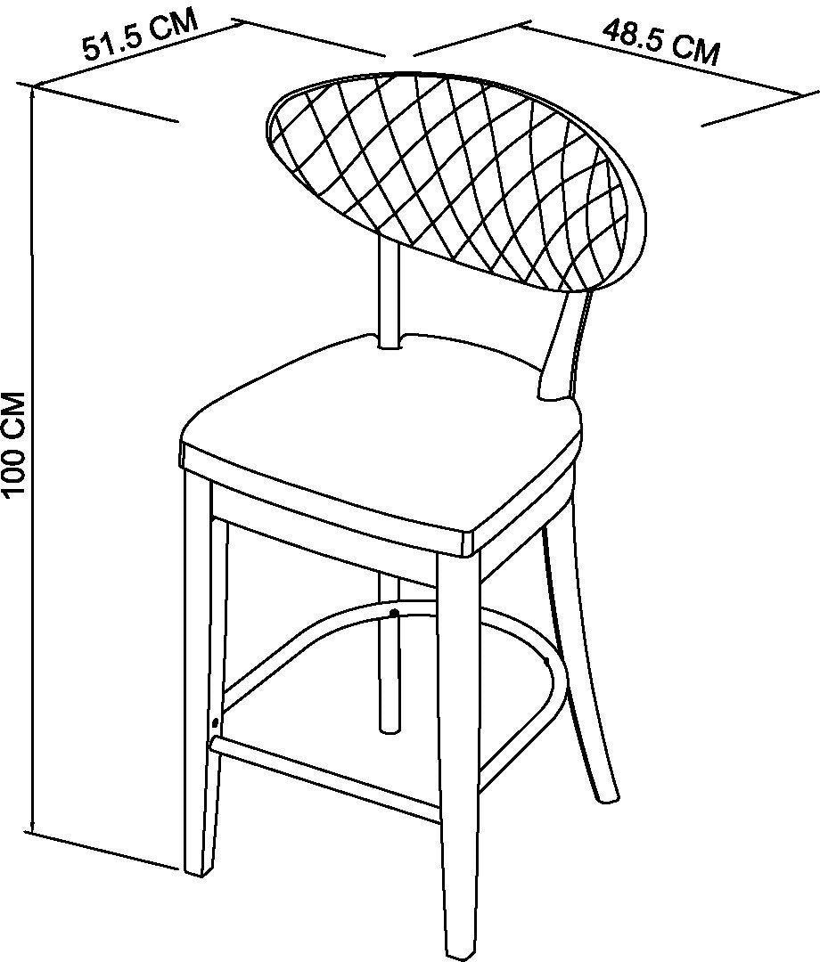 Fumed Oak Dark Grey Fabric Bar Stool - Home Furniture Interiors