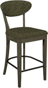 Ellipse Fumed Oak Upholstered Bar Stool Green Fabric (Pair)