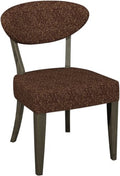 Ellipse Fumed Oak Upholstered Dining Chair Auburn Fabric (Pair)