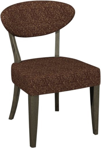 Ellipse Fumed Oak Upholstered Dining Chair Auburn Fabric (Pair)