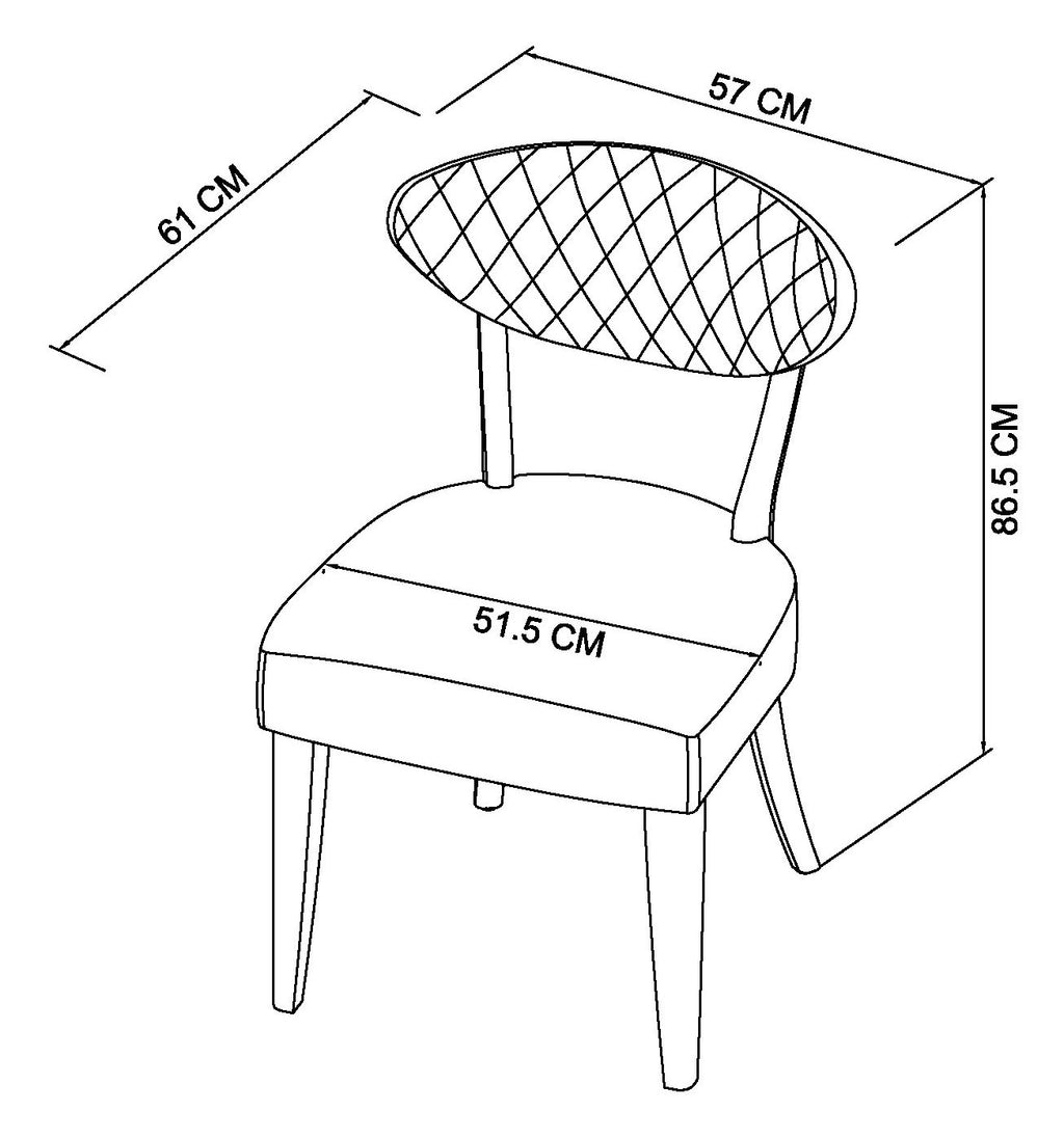 Dark Grey Fabric Oak Dining Chair Diamond Stitched - Home Furniture Interiors