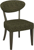 Ellipse Fumed Oak Upholstered Dining Chair Green Fabric (Pair)