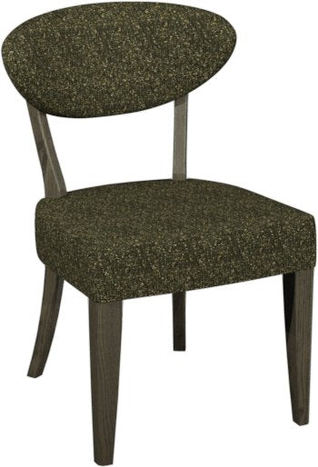 Ellipse Fumed Oak Upholstered Dining Chair Green Fabric (Pair)