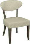 Ellipse Fumed Oak Upholstered Dining Chair Oatmeal Fabric (Pair)