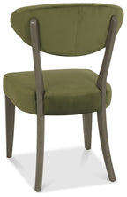 Dark Oak Green Velvet Fabric Diamond Stitched Dining Chair - Home Furniture Interiors
