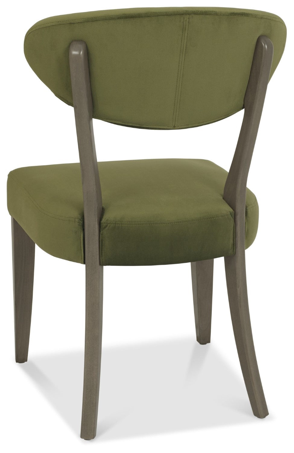 Dark Oak Green Velvet Fabric Diamond Stitched Dining Chair - Home Furniture Interiors