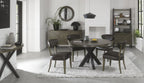 Fumed Dark Oak Wide Sideboard Black Metal Base - Home Furniture Interiors