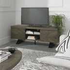 Large Dark Oak Wood 2 Door TV Unit