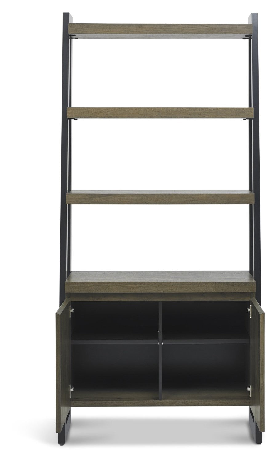 Dark Oak Tall Open Display Shelving Unit Cupboard Base - Home Furniture Interiors
