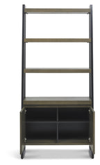 Dark Oak Tall Open Display Shelving Unit Cupboard Base - Home Furniture Interiors