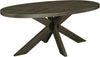 Ellipse Fumed Oak Small 6 Seater Dining Table with Wooden Legs