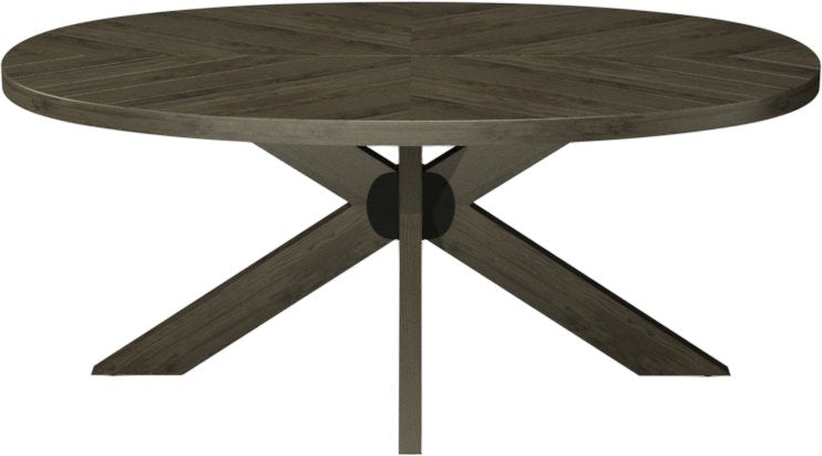 Ellipse Fumed Oak Small 6 Seater Dining Table with Wooden Legs - Home Furniture Interiors