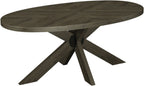 Ellipse Fumed Oak Small 6 Seater Dining Table with Wooden Legs - Home Furniture Interiors