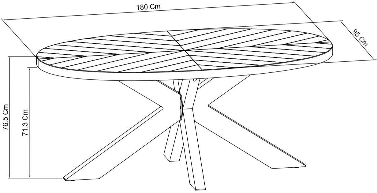 Ellipse Fumed Oak Small 6 Seater Dining Table with Wooden Legs - Home Furniture Interiors