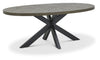 Ellipse Fumed Oak Small 6 Seater Dining Table with Metal Legs