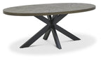 Ellipse Fumed Oak Small 6 Seater Dining Table with Metal Legs