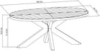Ellipse Fumed Oak Small 6 Seater Dining Table with Metal Legs - Home Furniture Interiors