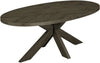 Ellipse Fumed Oak 6 Seater Dining Table with Wooden Legs