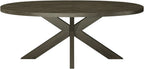 Ellipse Fumed Oak 6 Seater Dining Table with Wooden Legs - Home Furniture Interiors