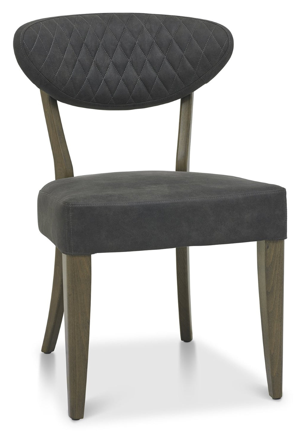 Dark Oak Large Oval Dining Table Set 6 Grey Fabric Chairs - Home Furniture Interiors