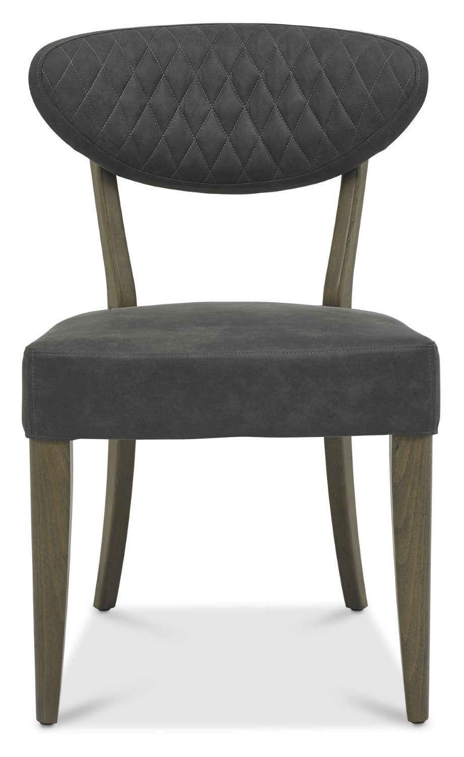 Dark Oak Large Oval Dining Table Set 6 Grey Fabric Chairs - Home Furniture Interiors