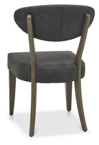 Dark Oak Large Oval Dining Table Set 6 Grey Fabric Chairs - Home Furniture Interiors