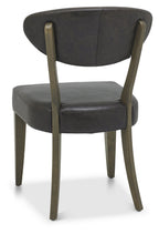 Dark Oak Oval Large Dining Table 6 Grey Leather Chairs Set - Home Furniture Interiors
