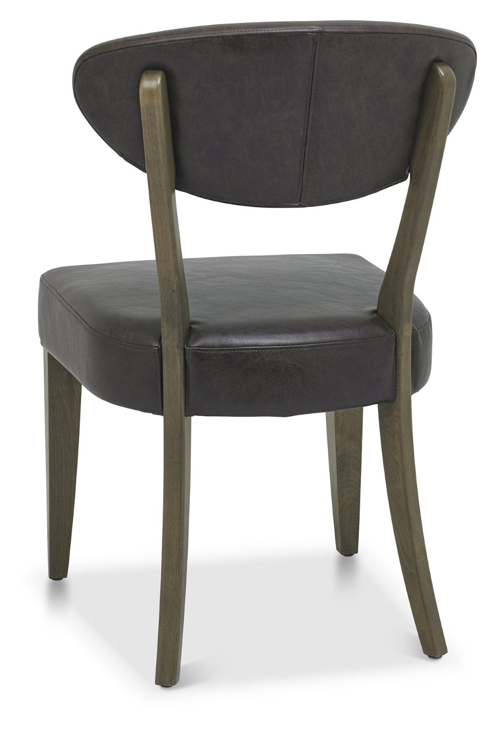 Dark Oak Oval Large Dining Table 6 Grey Leather Chairs Set - Home Furniture Interiors