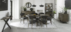 Large Dark Oak Oval Parquet Dining Table - Home Furniture Interiors