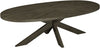 Ellipse Fumed Oak 8 Seater Dining Table with Wooden Legs