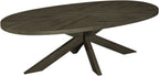 Ellipse Fumed Oak 8 Seater Dining Table with Wooden Legs