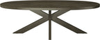 Ellipse Fumed Oak 8 Seater Dining Table with Wooden Legs - Home Furniture Interiors