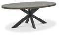 Dark Oak Extra Large 235cm Oval Dining Table