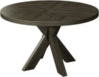 Ellipse Fumed Oak 4 Seater Circular Dining Table with Wooden Legs