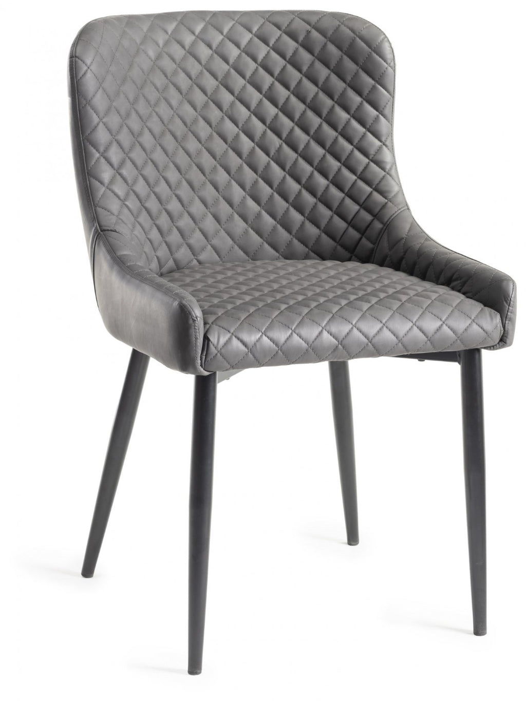 Dark Oak Small Dining Table Set 4 Dark Grey Leather Chairs - Home Furniture Interiors