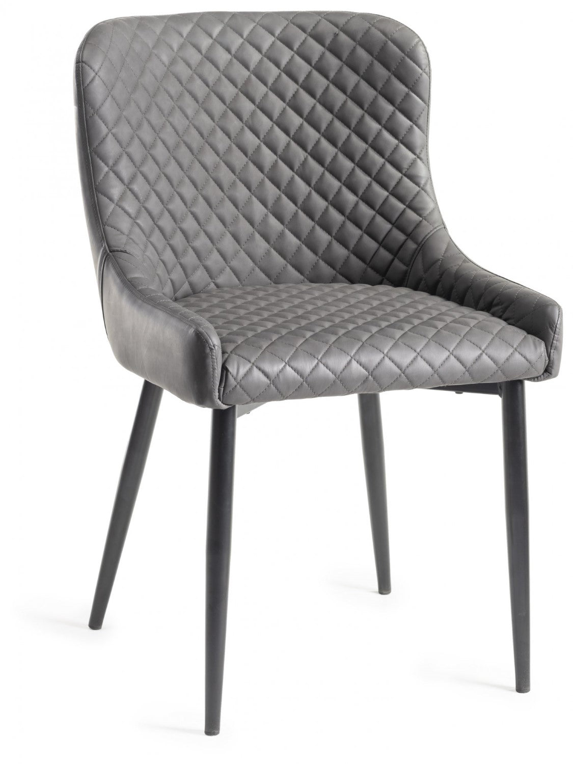 Dark Oak Small Dining Table Set 4 Dark Grey Leather Chairs - Home Furniture Interiors