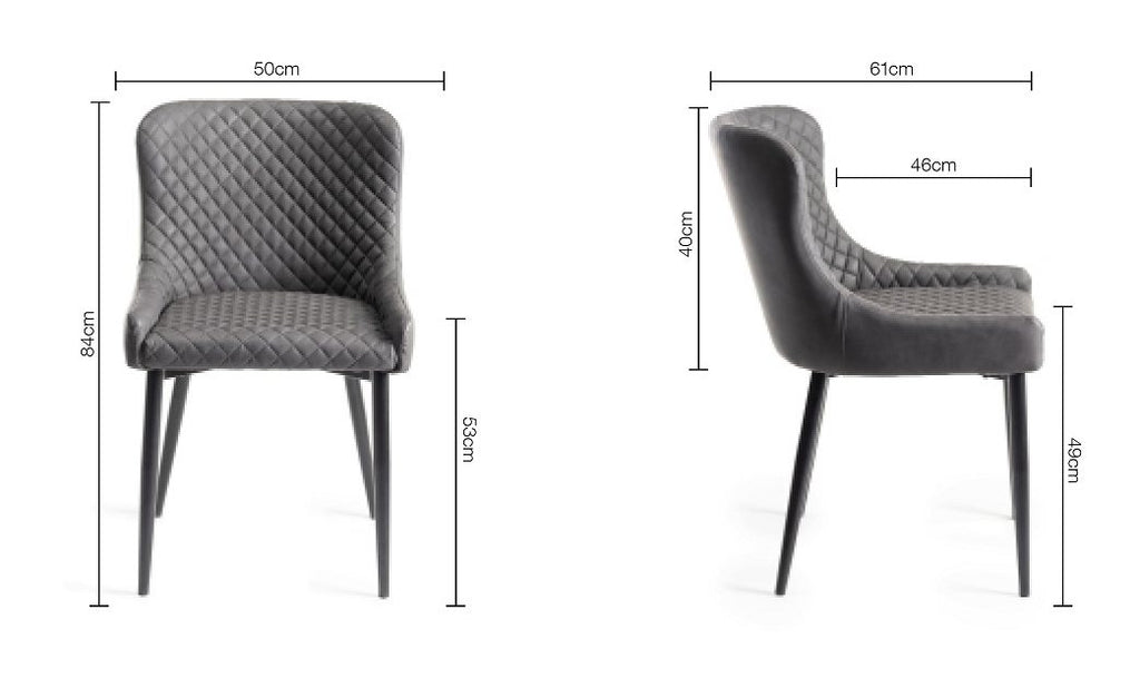 Dark Oak Small Dining Table Set 4 Dark Grey Leather Chairs - Home Furniture Interiors