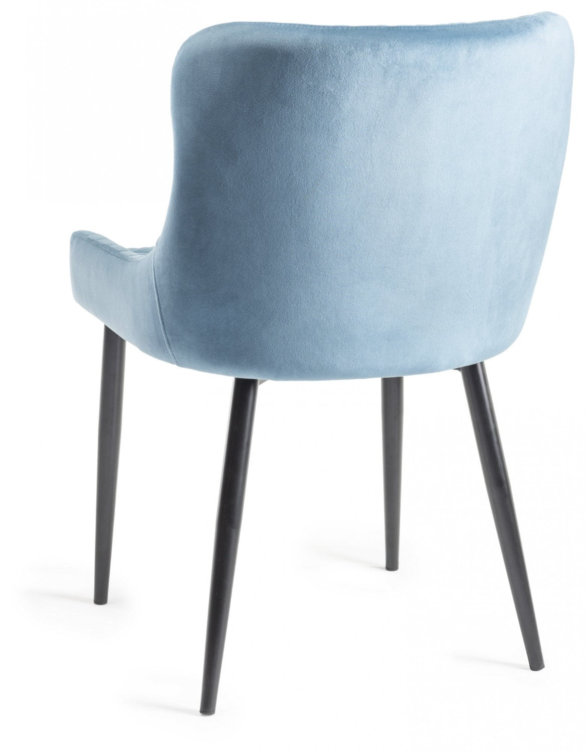 Dark Oak Small Dining Table Set 4 Blue Velvet Fabric Chairs - Home Furniture Interiors
