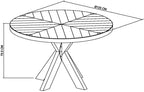 Dark Oak Small Round Dining Table Set 4 Grey Leather Chairs - Home Furniture Interiors