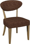 Ellipse Rustic Oak Upholstered Dining Chair Auburn Fabric (Pair)