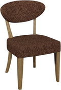 Ellipse Rustic Oak Upholstered Dining Chair Auburn Fabric (Pair)
