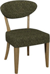 Ellipse Rustic Oak Upholstered Dining Chair Green Fabric (Pair)
